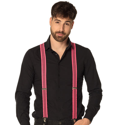Bretelles Fluo Rose UV Blacklight - Accessoire Disco Années 80