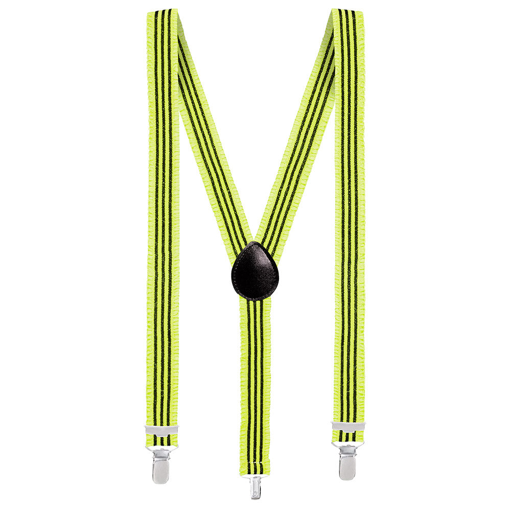 Bretelles Fluo Rayées UV Blacklight - Accessoire Soirée Disco