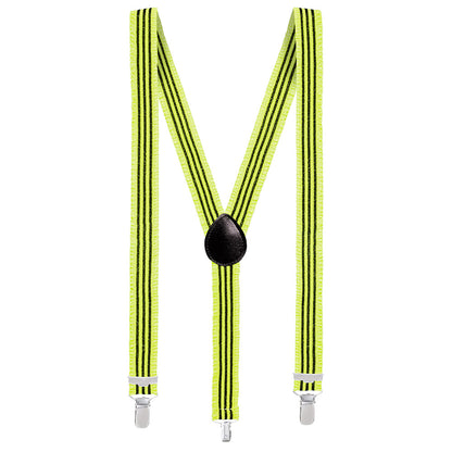 Bretelles Fluo Rayées UV Blacklight - Accessoire Soirée Disco