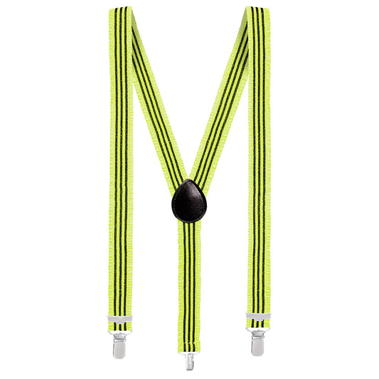 Bretelles Fluo Rayées UV Blacklight - Accessoire Soirée Disco