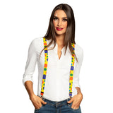 Bretelles Clown Multicolores avec Motifs Pois Ajustables