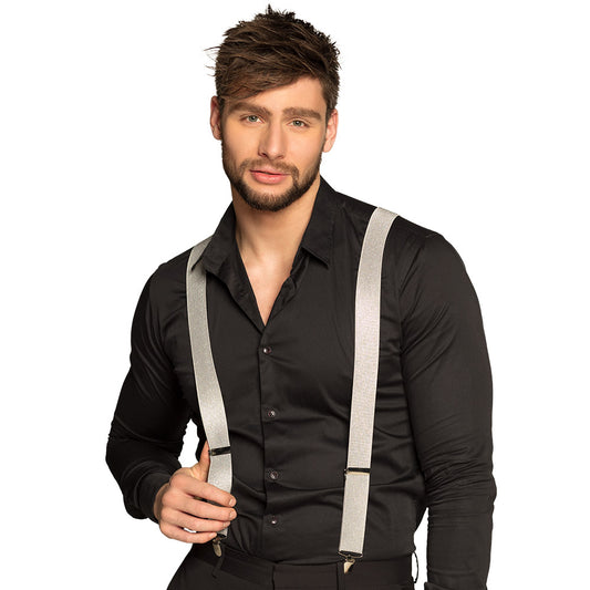 Bretelles Gris Clair Élégantes Adulte - Accessoire Soirée