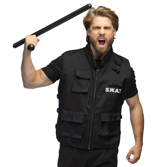 Gilet S.W.A.T. Noir | Costume Agent Tactique Adulte