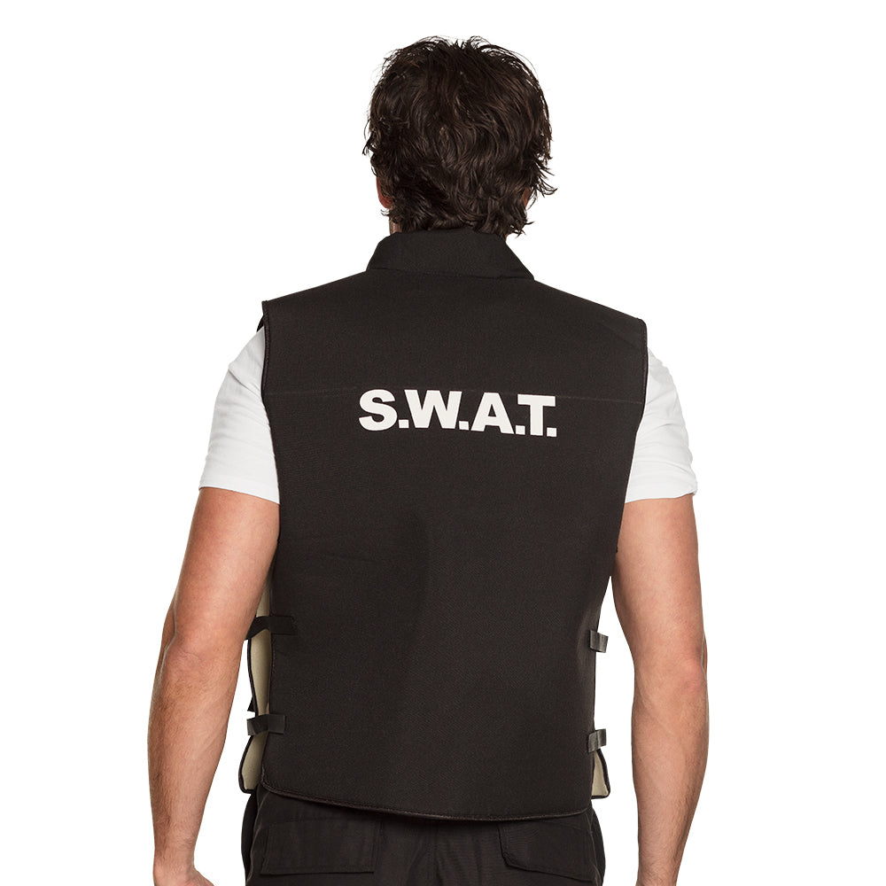 Gilet S.W.A.T. Noir | Costume Agent Tactique Adulte