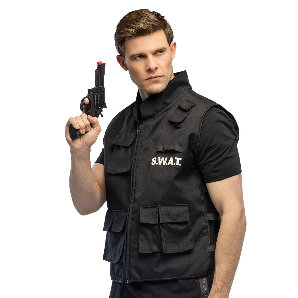 Gilet S.W.A.T. Noir | Costume Agent Tactique Adulte