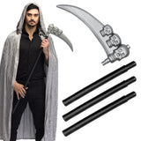 Faux Scythe avec Crânes - Accessoire Déguisement Grim Reaper