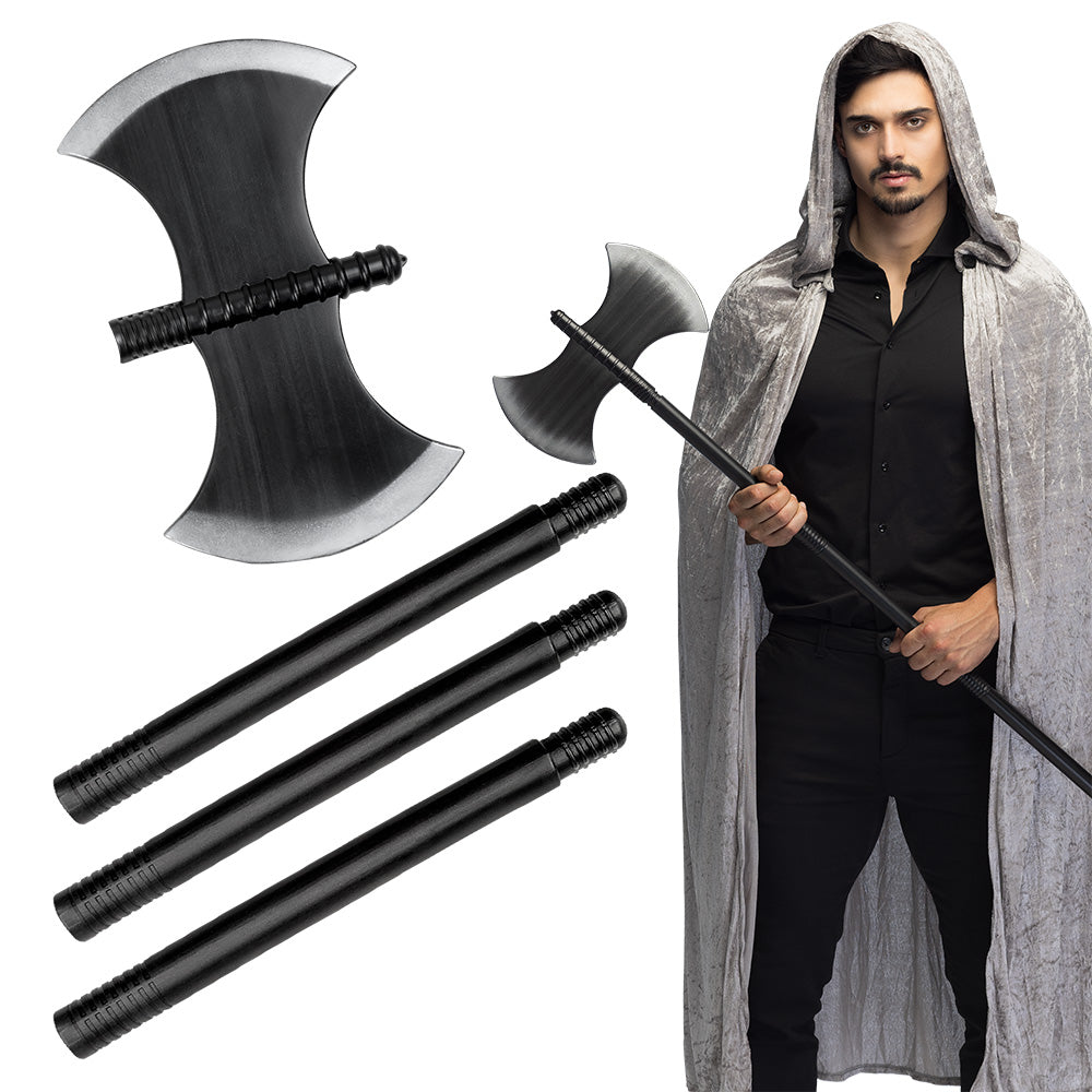 Kit Hache Médiévale et Gourdins - Déguisement Guerrier