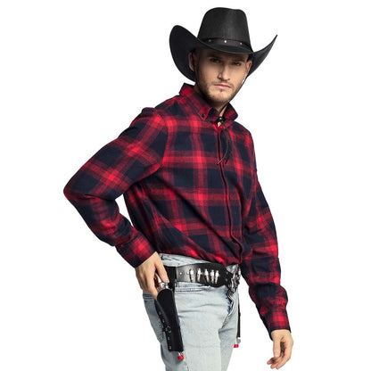 Ceinture Sheriff Cowboy Cuir avec Holster Balles Dorées