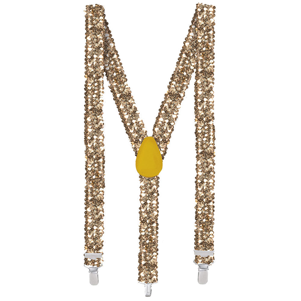 Bretelles à Paillettes Dorées avec Agrafe Métal - Accessoire