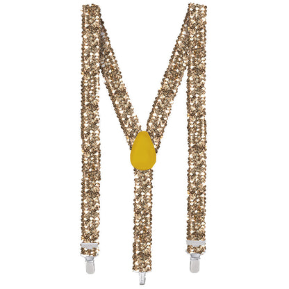 Bretelles à Paillettes Dorées avec Agrafe Métal - Accessoire