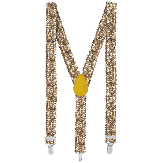 Bretelles à Paillettes Dorées avec Agrafe Métal - Accessoire