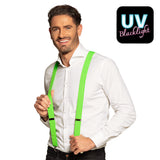 Bretelles Fluo UV Blacklight Vert Acidé - Accessoire Soirée