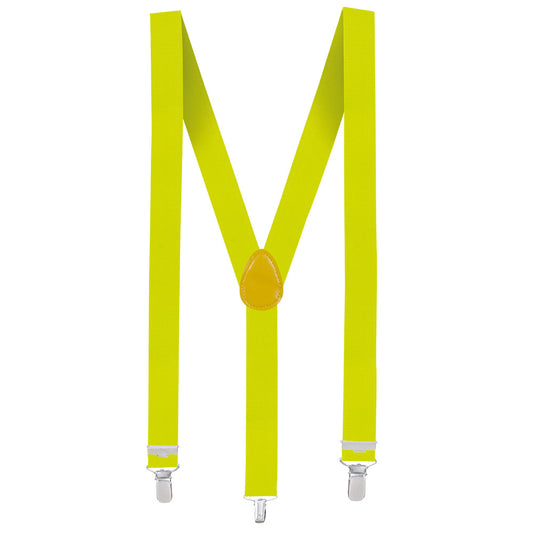 Bretelles Fluo UV Blacklight - Jaune Néon Phosphorescent