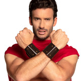 Bracelets Cuir Studs Noirs - Accessoire Guerrier Cosplay