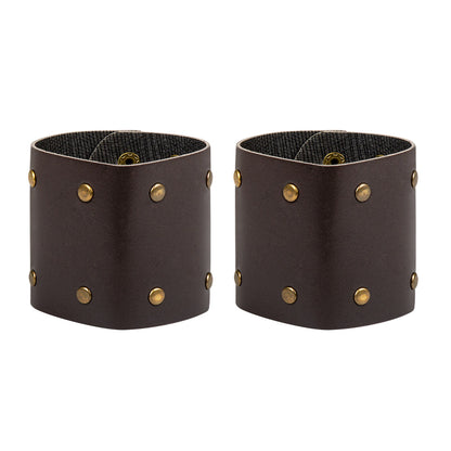 Bracelets Cuir Studs Noirs - Accessoire Guerrier Cosplay