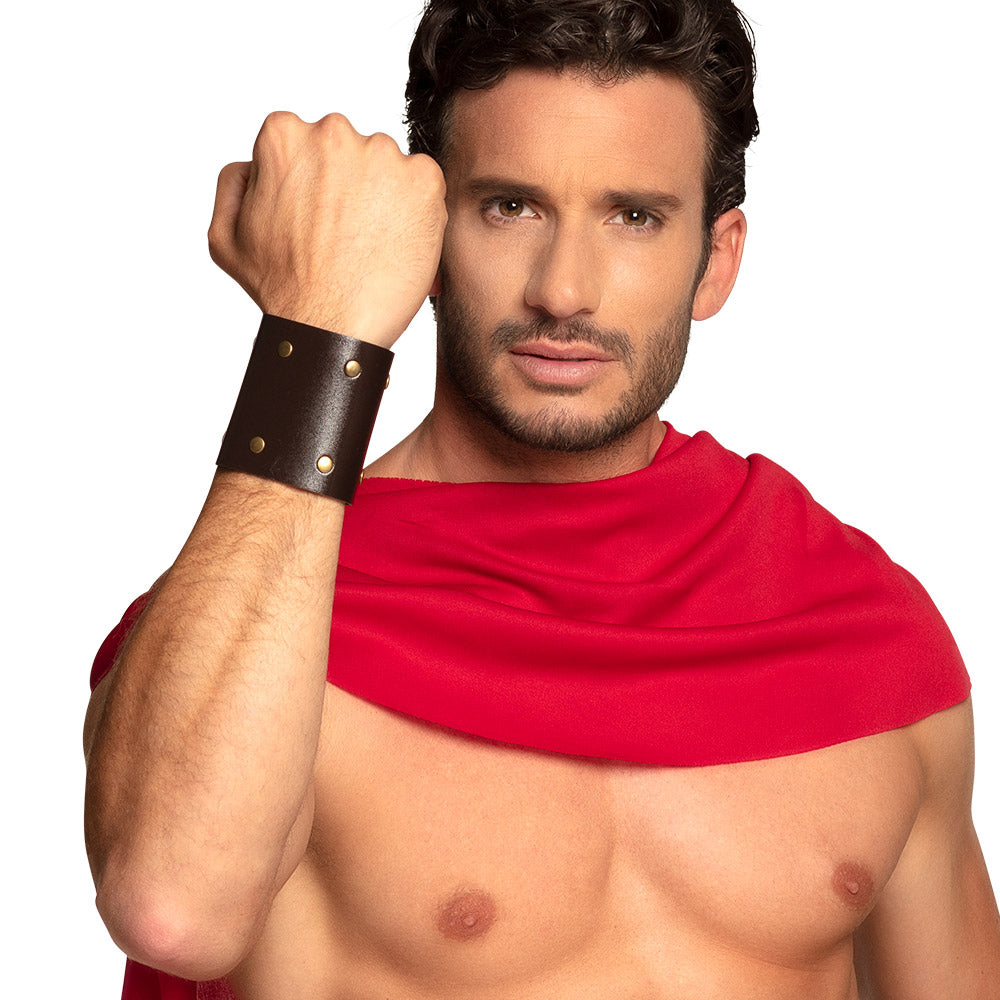 Bracelets Cuir Studs Noirs - Accessoire Guerrier Cosplay