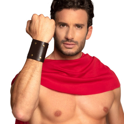 Bracelets Cuir Studs Noirs - Accessoire Guerrier Cosplay