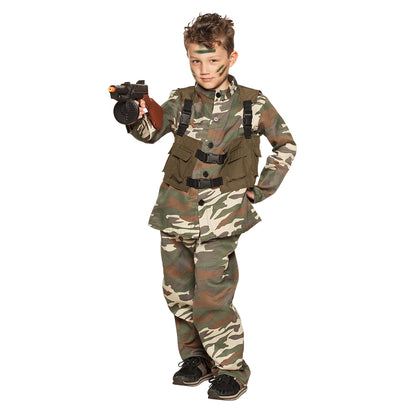 Déguisement Soldat Militaire Enfant avec Pistolet Jouet