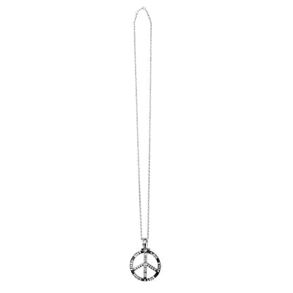 Collier Peace and Love Strass Hippie 70's
