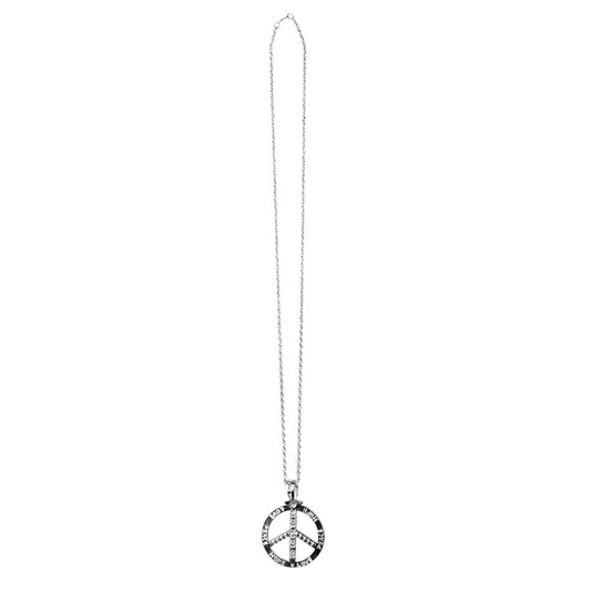 Collier Peace and Love Strass Hippie 70's