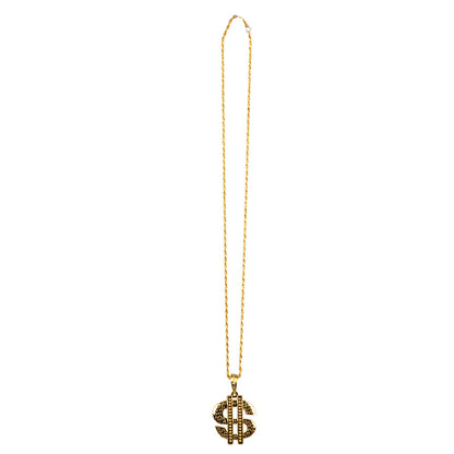 Chaîne Dollar Dorée Luxe - Accessoire Disco et Hip Hop