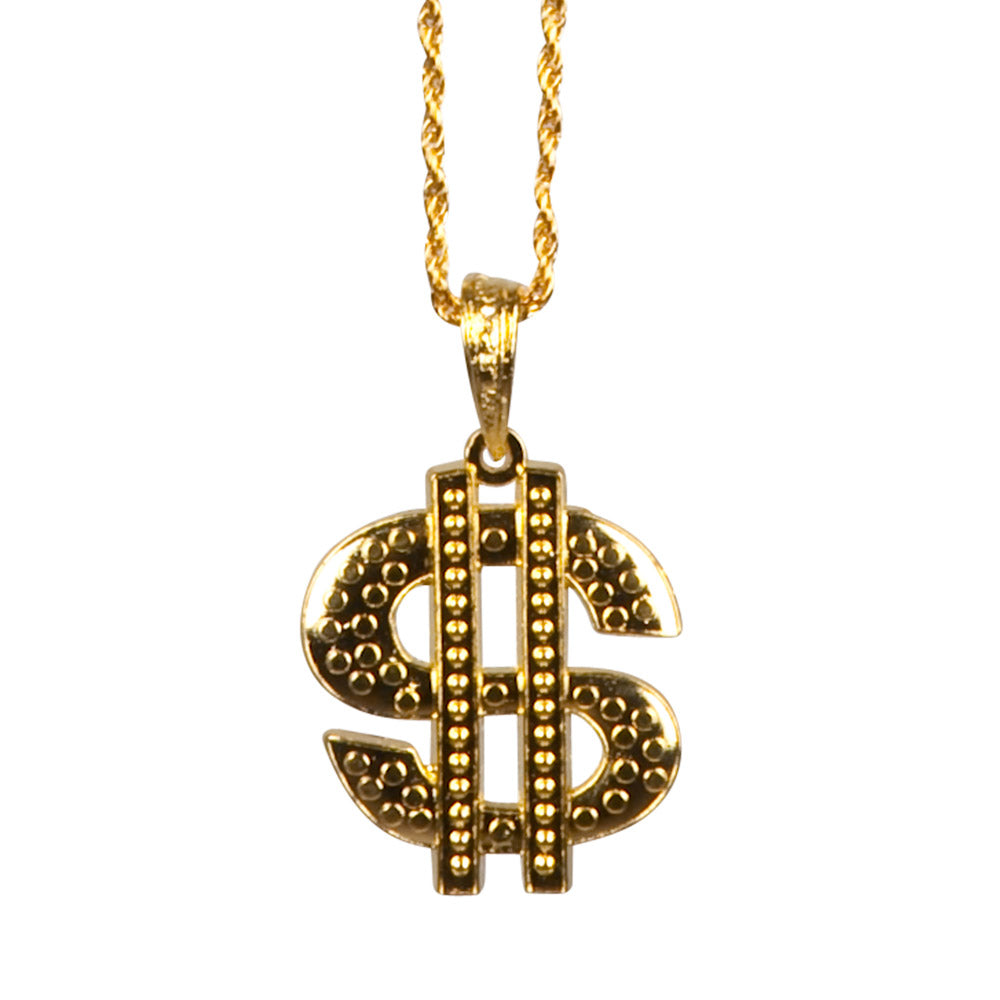 Chaîne Dollar Dorée Luxe - Accessoire Disco et Hip Hop
