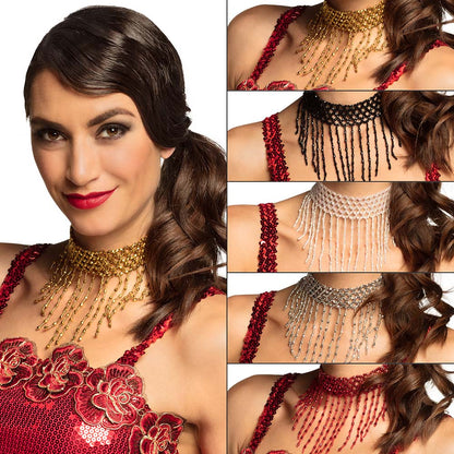 Collier Chaîne Perlée Déguisement Cabaret Glamour
