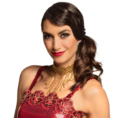 Collier Chaîne Perlée Déguisement Cabaret Glamour