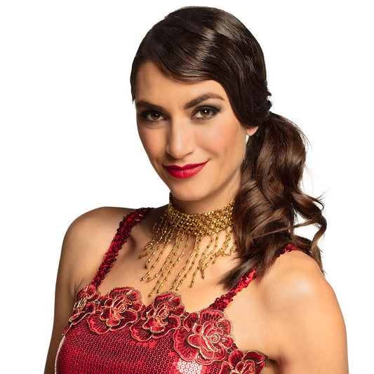Collier Chaîne Perlée Déguisement Cabaret Glamour