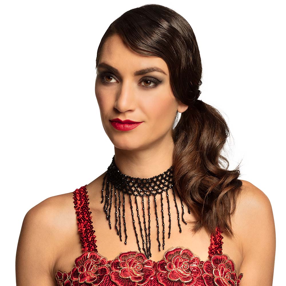 Collier Chaîne Perlée Déguisement Cabaret Glamour