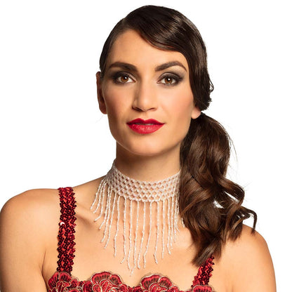 Collier Chaîne Perlée Déguisement Cabaret Glamour