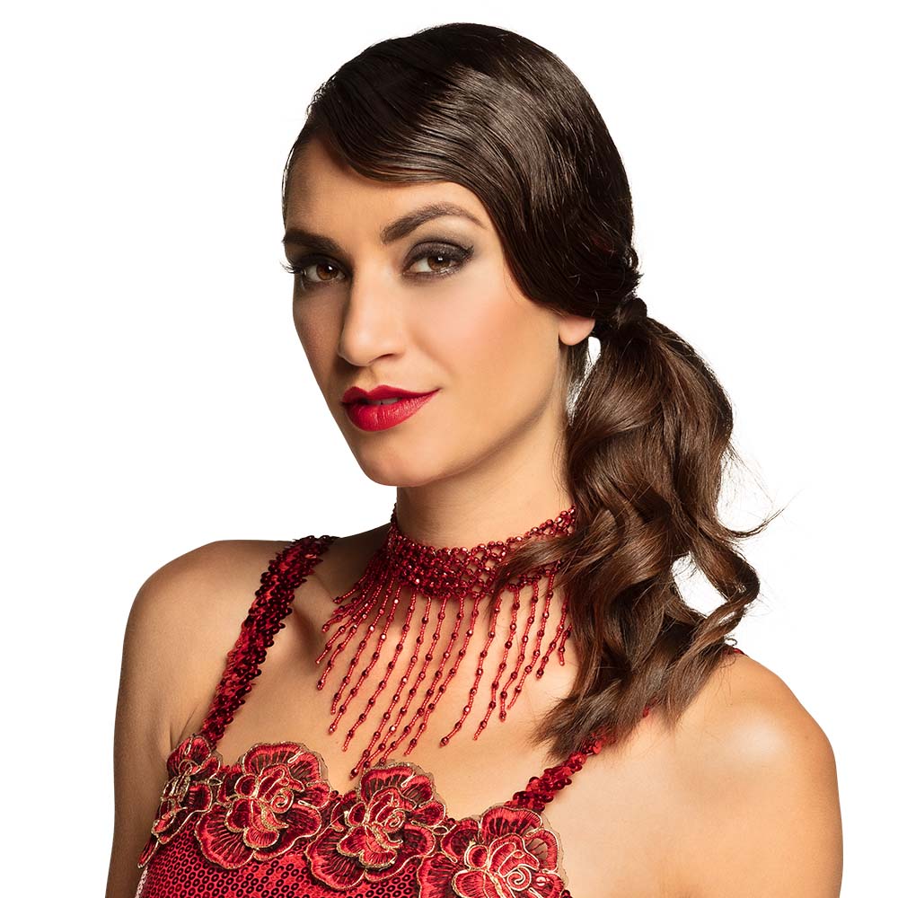 Collier Chaîne Perlée Déguisement Cabaret Glamour
