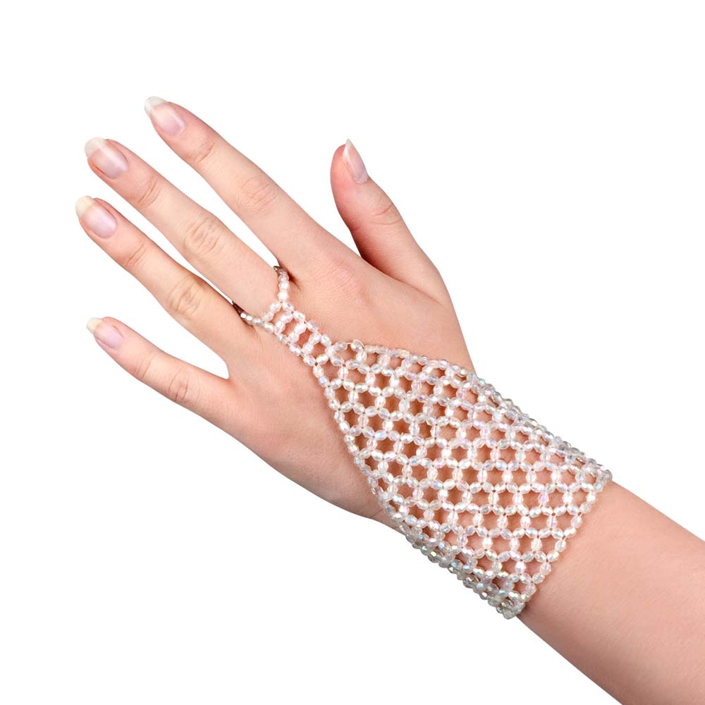 Gants à Perles Ajourés Glamour - Accessoire Danse et Soirée
