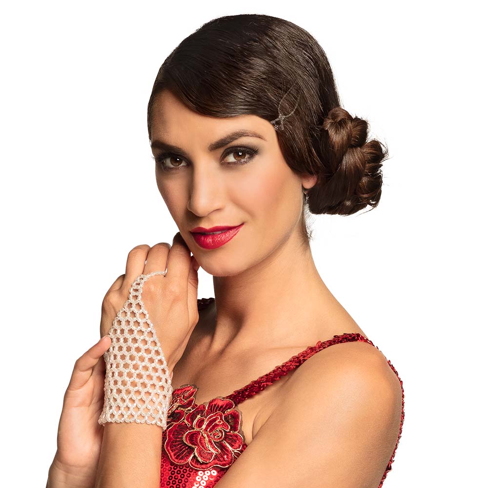 Gants à Perles Ajourés Glamour - Accessoire Danse et Soirée