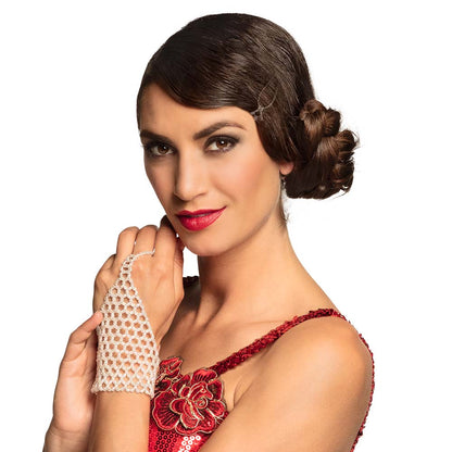 Gants à Perles Ajourés Glamour - Accessoire Danse et Soirée