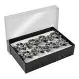 Bague Tête de Mort Gothique Argentée - Lot de 8