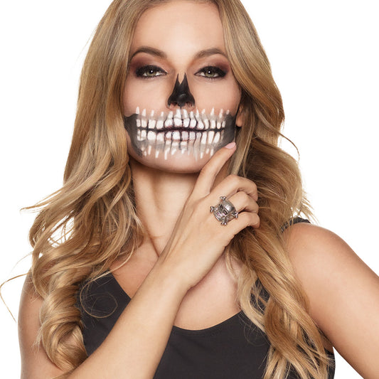 Bague Tête de Mort Gothique Argentée - Lot de 8