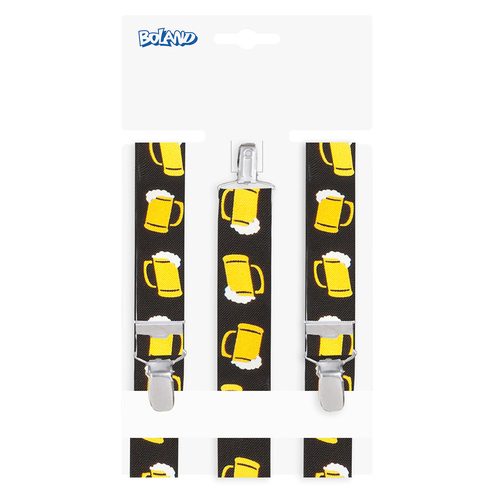 Bretelles Bière Jaune - Accessoire Fête Bavaroise Adulte