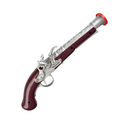 Pistolet Pirate Argent & Rouge - Accessoire Déguisement