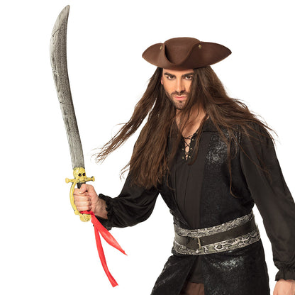 Épée Pirate Argentée avec Garde Dorée - Accessoire Déguisement