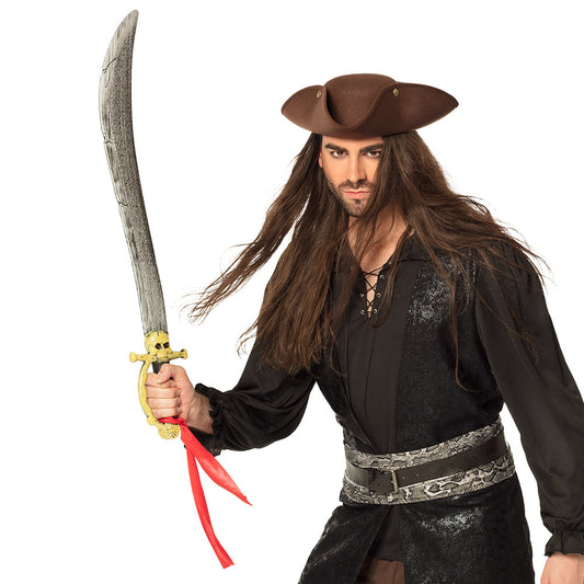 Épée Pirate Argentée avec Garde Dorée - Accessoire Déguisement