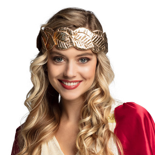 Serre-tête feuilles dorées - Accessoire festif glamour