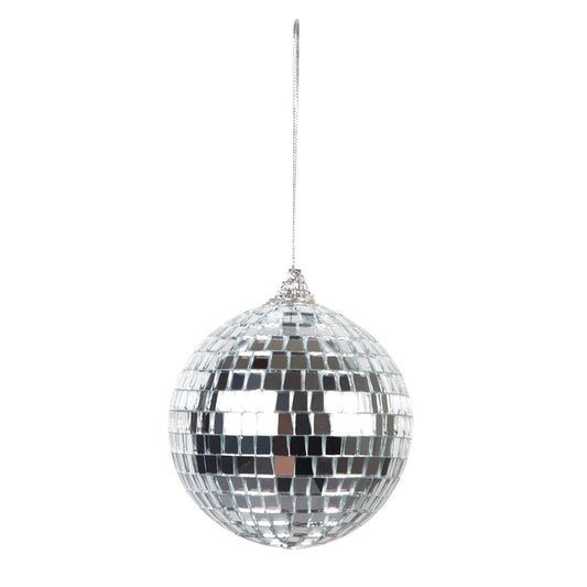 Boule Disco Miroir Argent 20cm - Décoration Festive Brillante