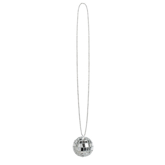 Collier Boule Disco Argent - Accessoire Soirée Dansante