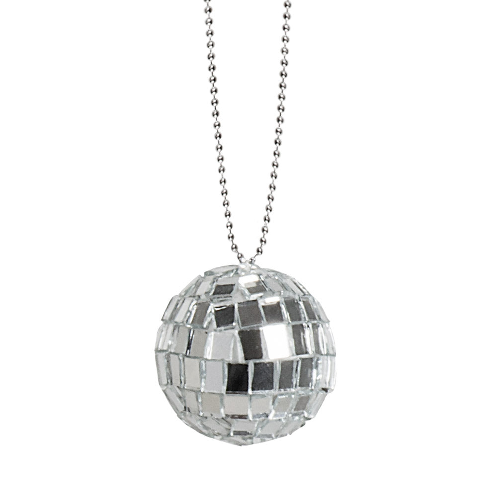 Collier Boule Disco Argent - Accessoire Soirée Dansante