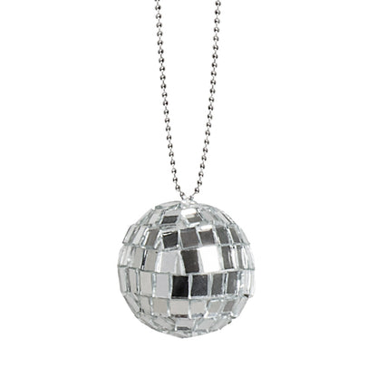 Collier Boule Disco Argent - Accessoire Soirée Dansante
