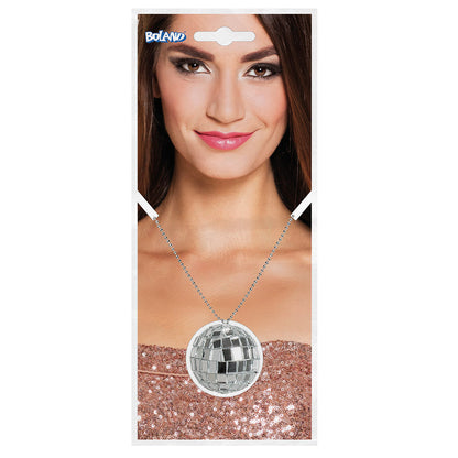 Collier Boule Disco Argent - Accessoire Soirée Dansante