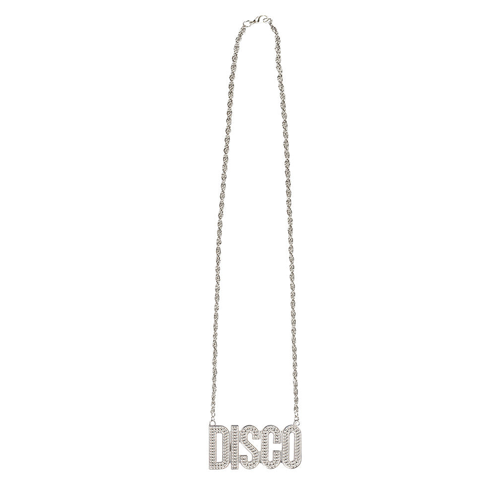 Collier DISCO Strass Argenté - Accessoire Disco Brillant