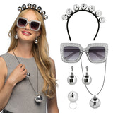 Kit Disco Paillettes : Lunettes, Headband Boules Miroir & Accessoires