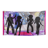 Drapeau Disco Party - Silhouettes Dansantes Boule à Facettes